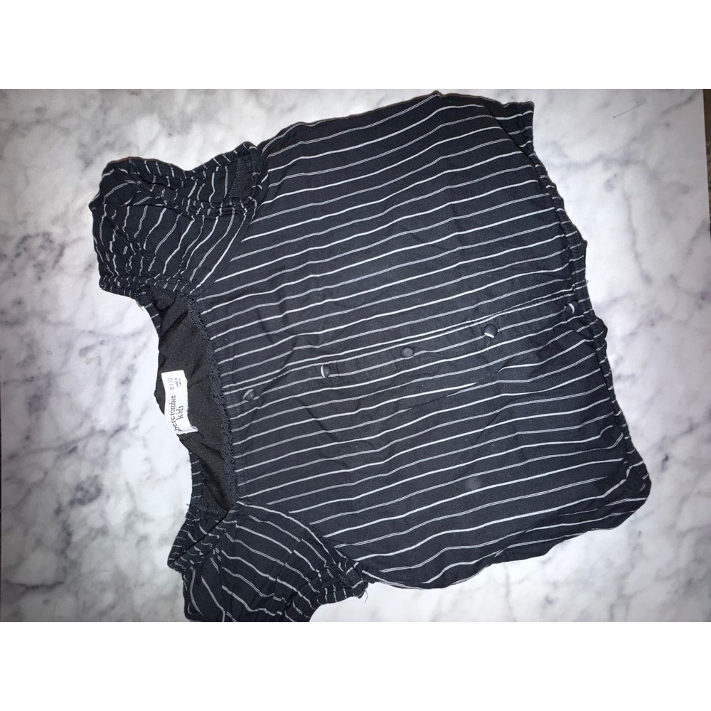 Abercrombie Kids‎ Black White Stripe Ruffle Off Shoulder Top Size 9 10